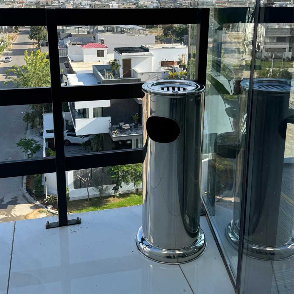 Stainless Steel Ashtray Bin – Floor Standing Ashtray with Dustbin